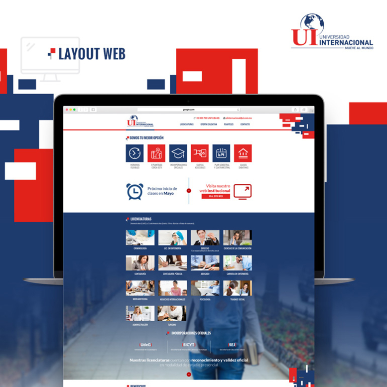 Universidad Internacional Landing Page 
